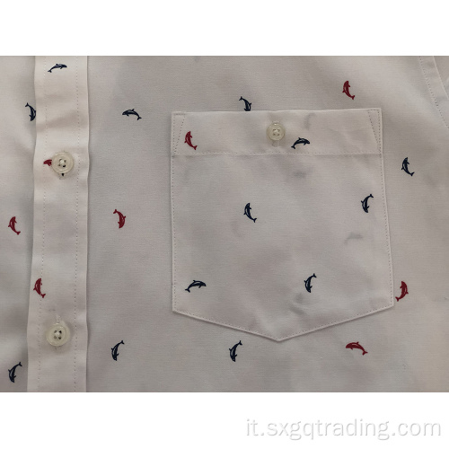 Camicia da uomo a manica lunga con stampa CVC